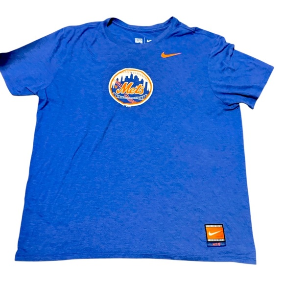 The Nike Tee Royal Blue Mets Short Sleeve Shirt Size XL Athletic Cut - Picture 2 of 7